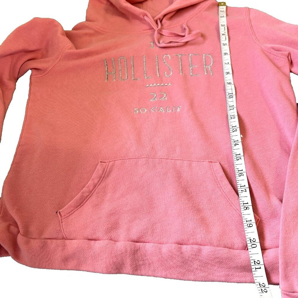 Hollister - Pink Branded Front Pocket Hooded Sweatshirt M - Picture 10 of 11